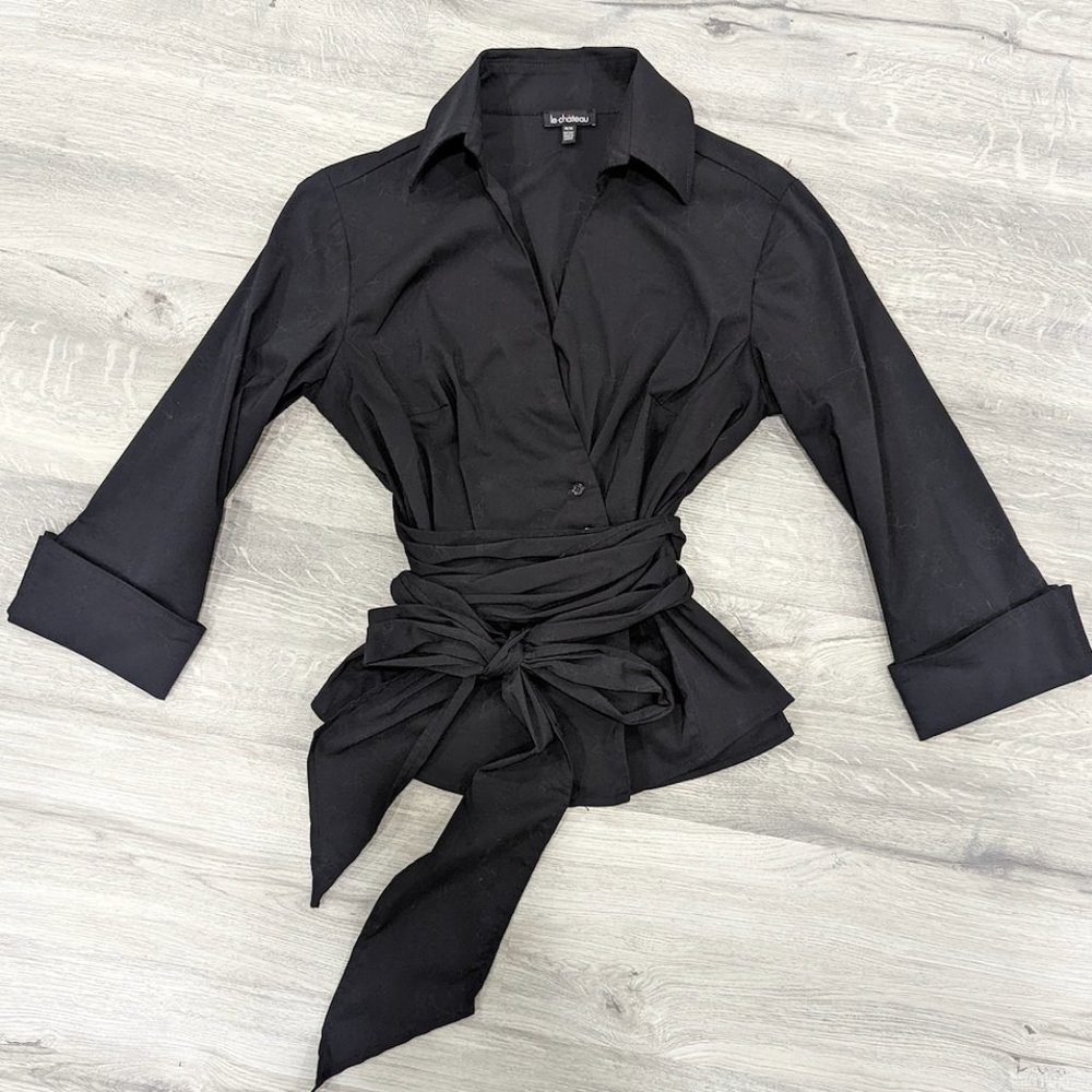 Black Shirt with Waist Tie